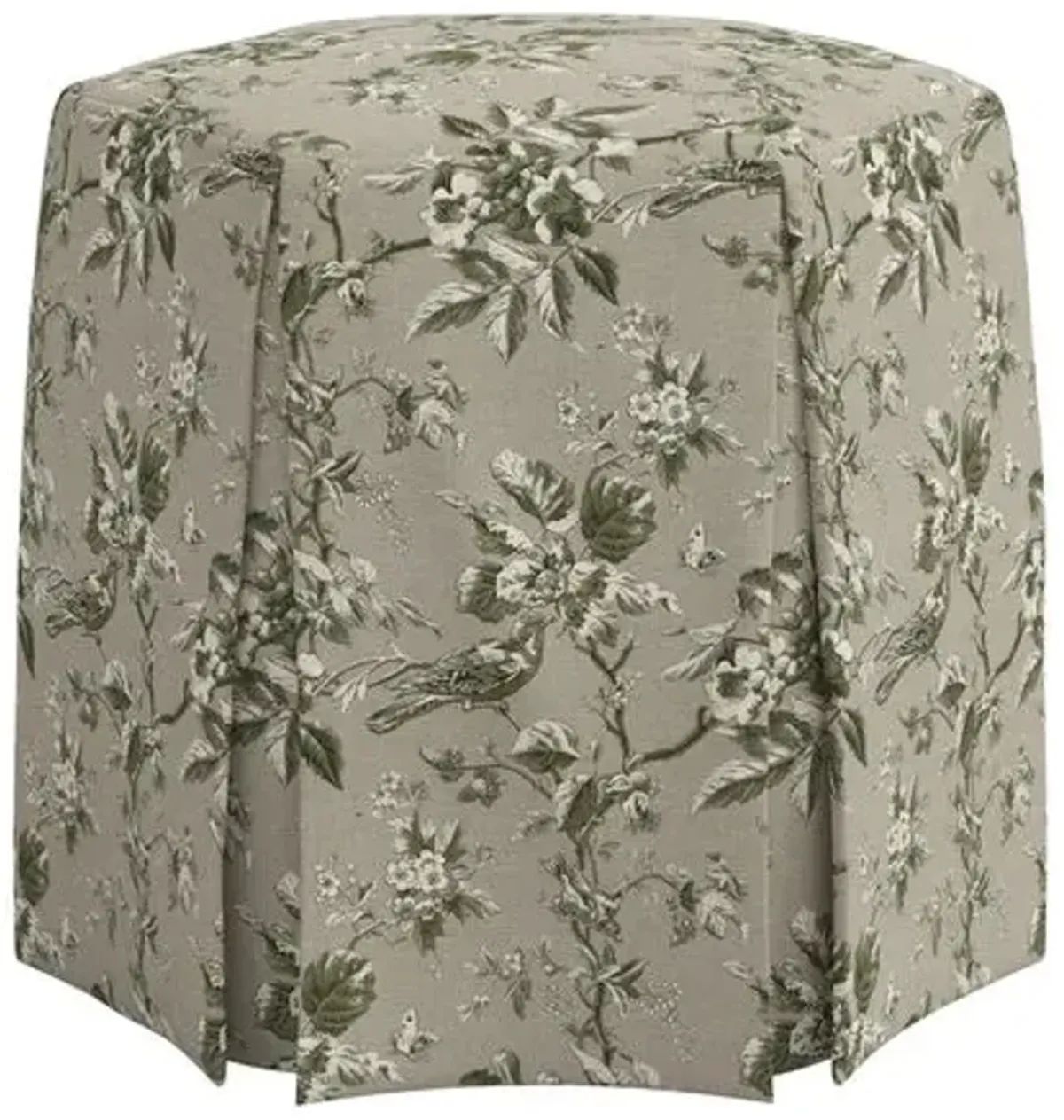 Jessie Ottoman - Michigan Bird Toile - Green