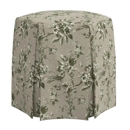 Jessie Ottoman - Michigan Bird Toile - Green