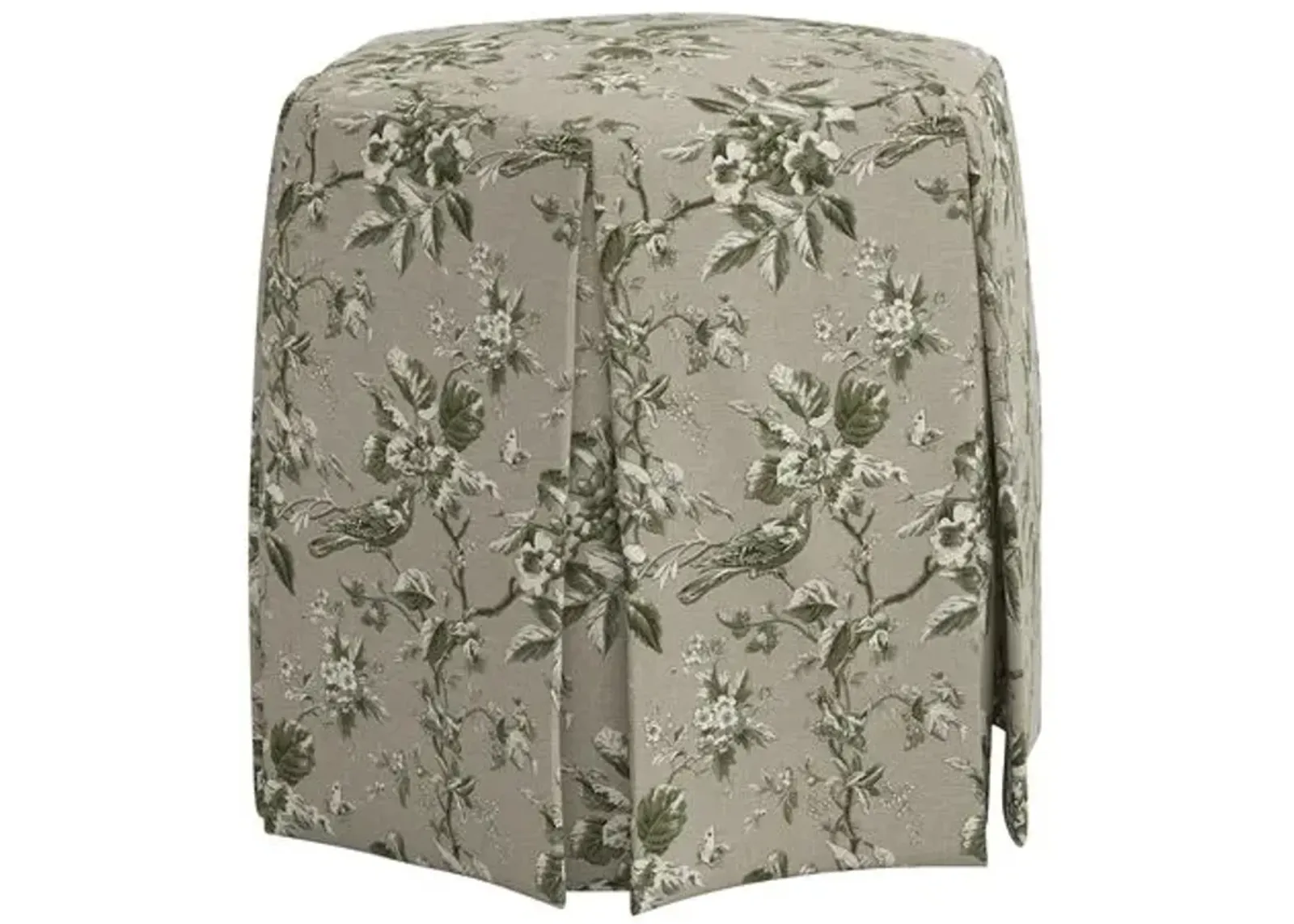 Jessie Ottoman - Michigan Bird Toile - Green