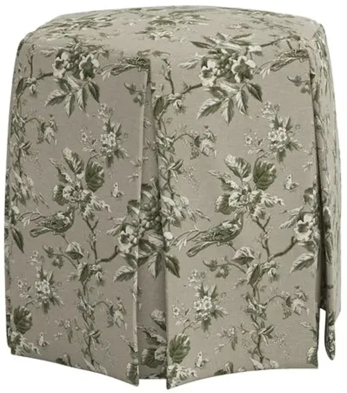 Jessie Ottoman - Michigan Bird Toile - Green