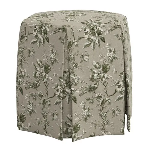 Jessie Ottoman - Michigan Bird Toile - Green