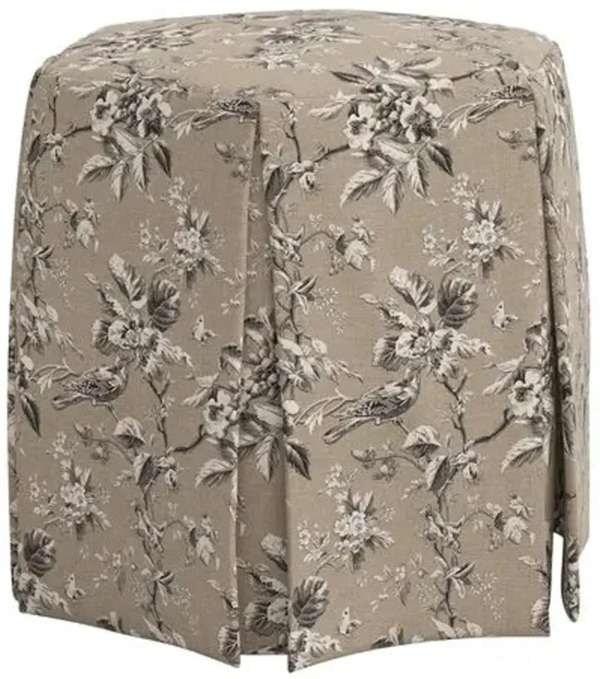 Jessie Ottoman - Michigan Bird Toile - Beige