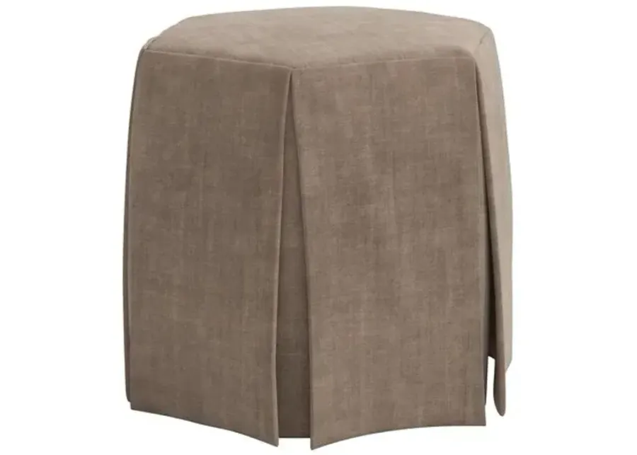 Jessie Ottoman - Velvet - Gray