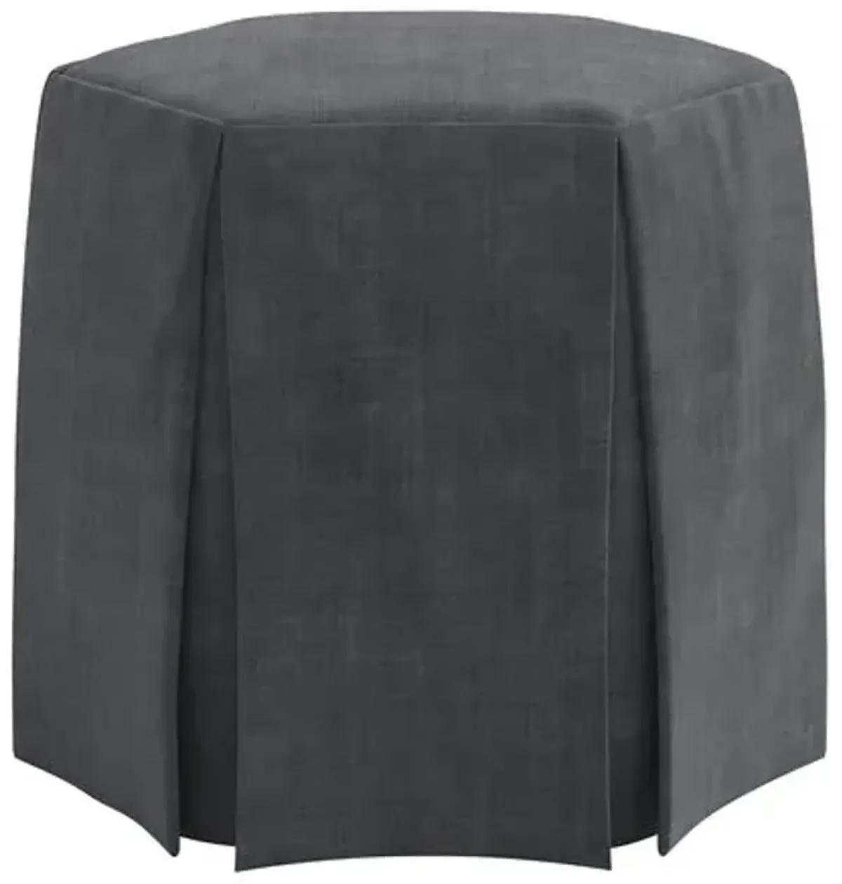 Jessie Ottoman - Velvet - Gray