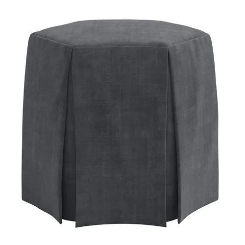 Jessie Ottoman - Velvet - Gray