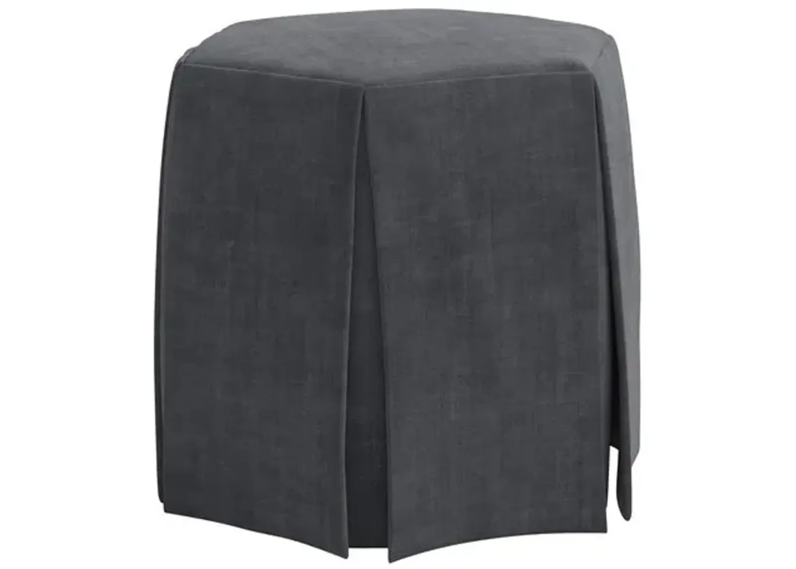 Jessie Ottoman - Velvet - Gray