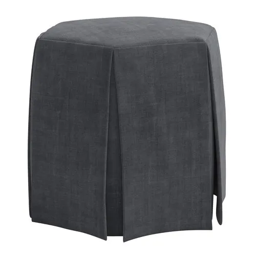 Jessie Ottoman - Velvet - Gray