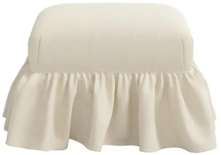 June Ottoman - Linen - Ivory