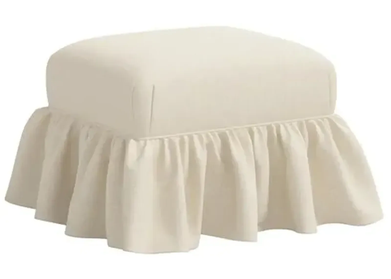 June Ottoman - Linen - Ivory