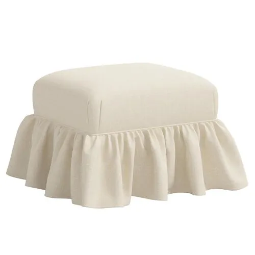 June Ottoman - Linen - Ivory