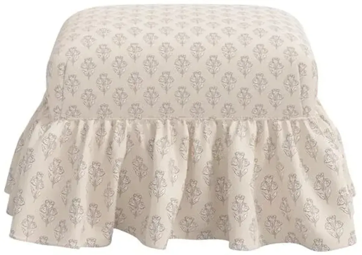 June Ottoman - Francie - Ivory