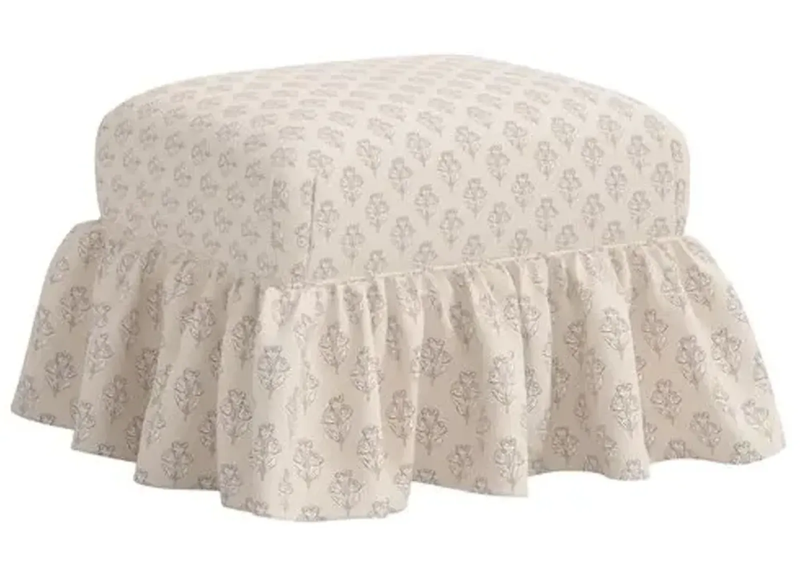 June Ottoman - Francie - Ivory