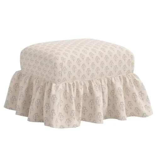 June Ottoman - Francie - Ivory