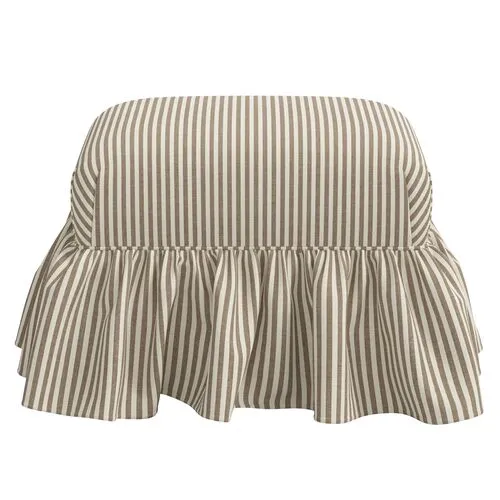 June Ottoman - Jane Stripe - Brown