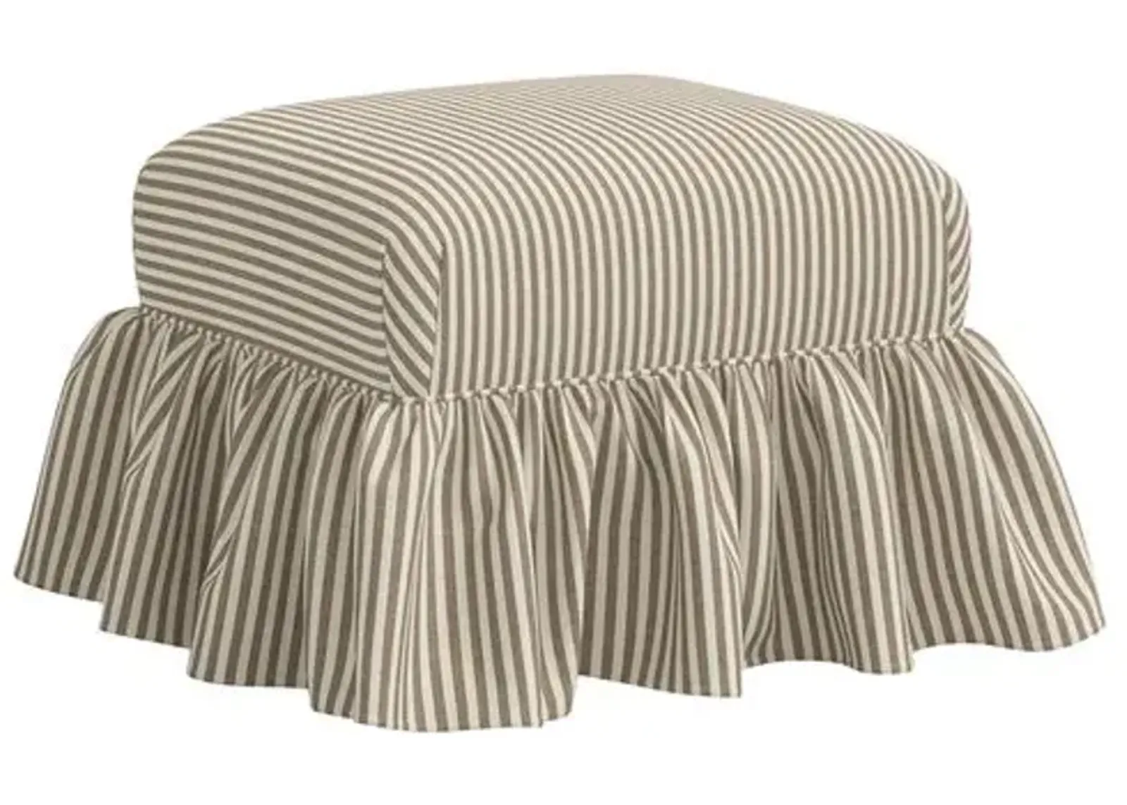 June Ottoman - Jane Stripe - Brown