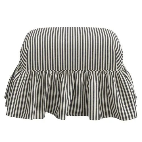 June Ottoman - Jane Stripe - Gray