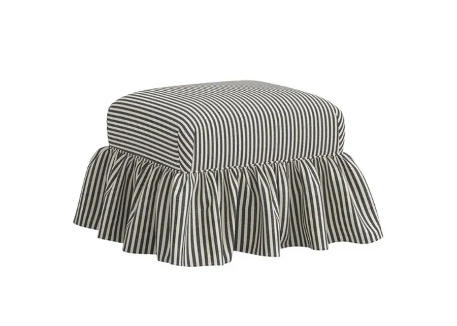 June Ottoman - Jane Stripe - Gray