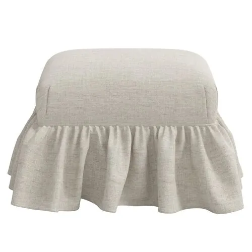 June Ottoman - Linen - Gray