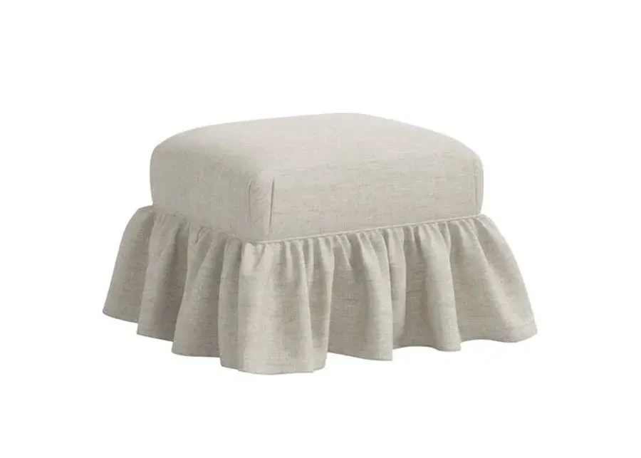 June Ottoman - Linen - Gray