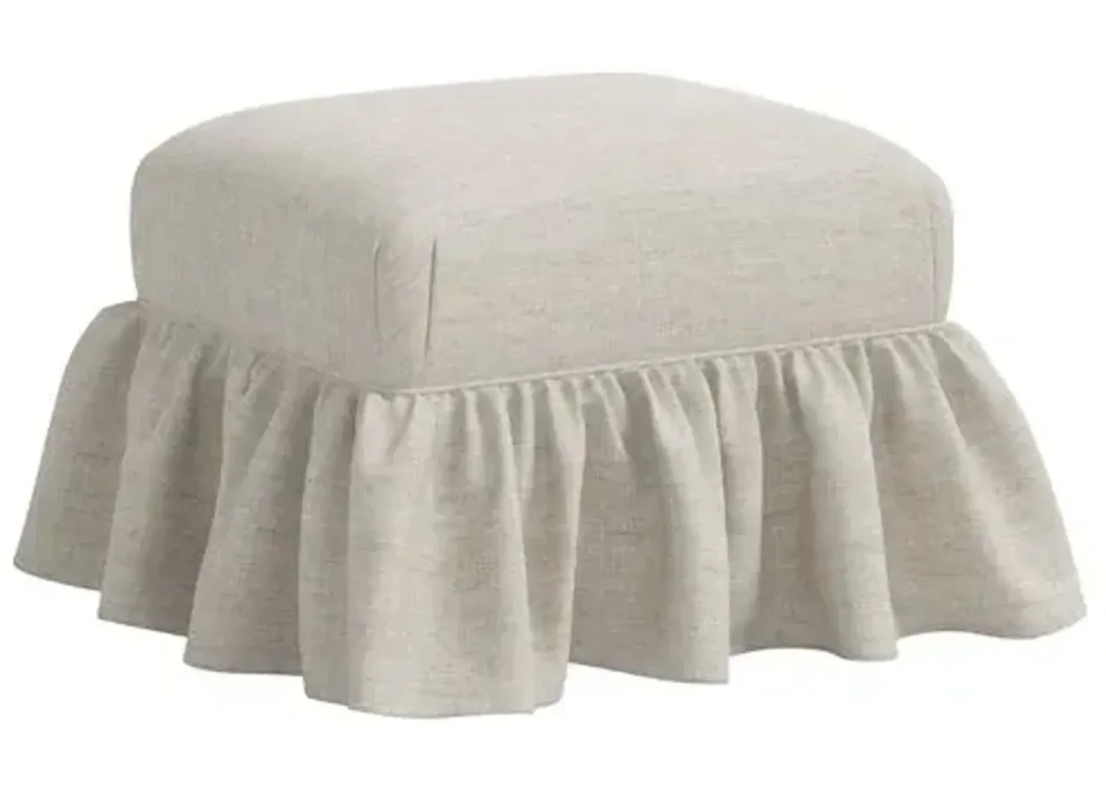 June Ottoman - Linen - Gray