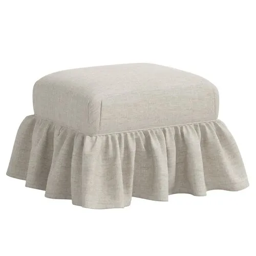 June Ottoman - Linen - Gray