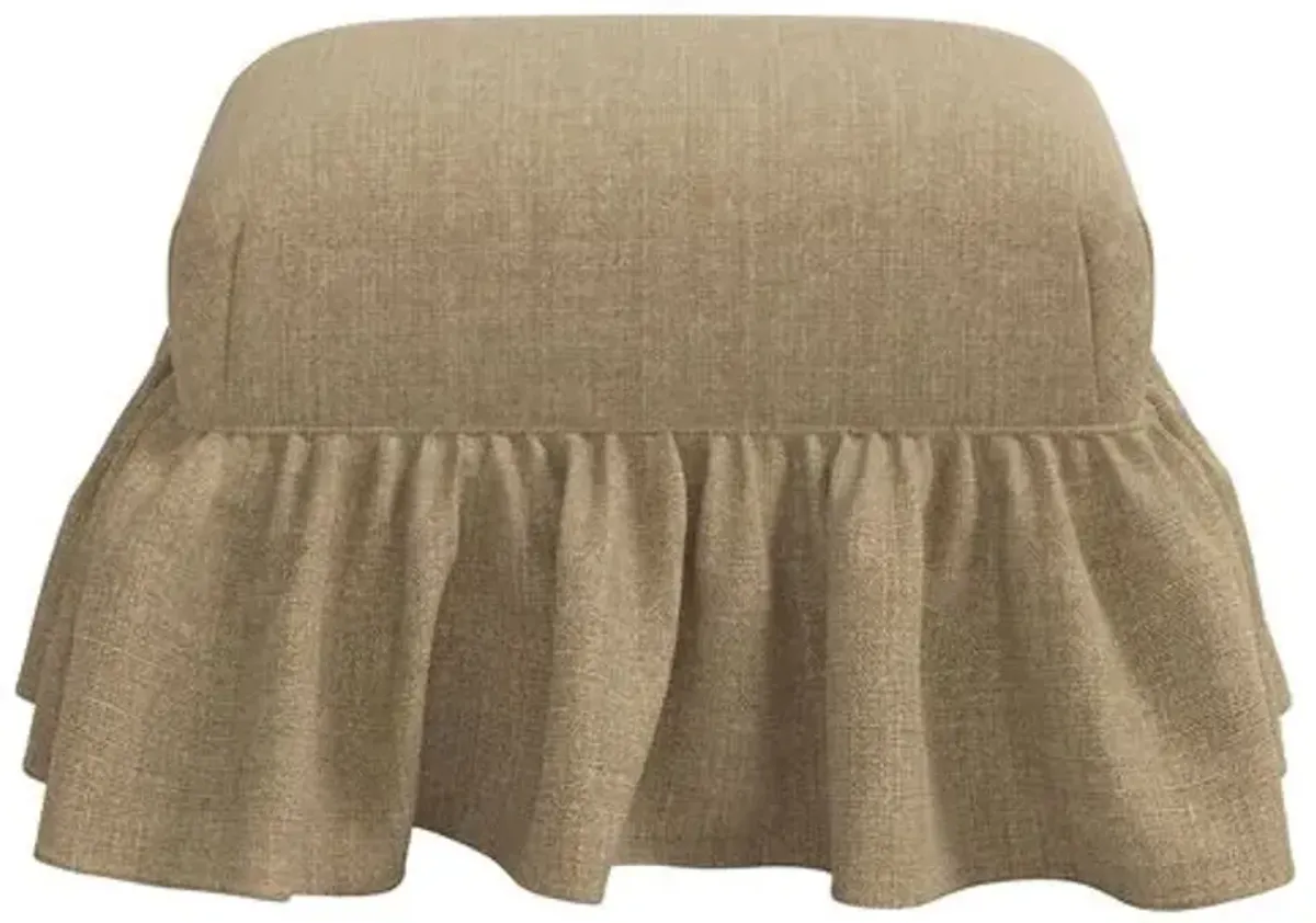 June Ottoman - Linen - Brown