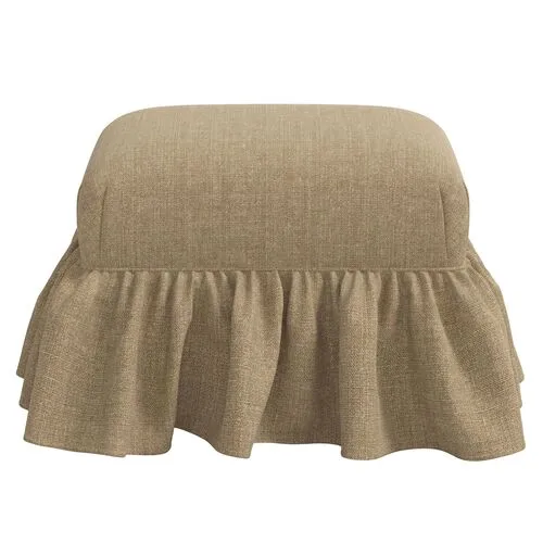 June Ottoman - Linen - Brown