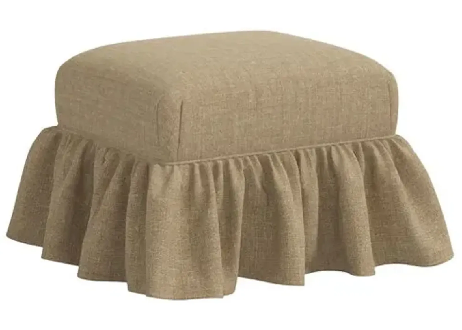 June Ottoman - Linen - Brown