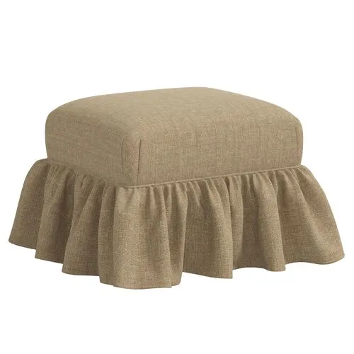 June Ottoman - Linen - Brown