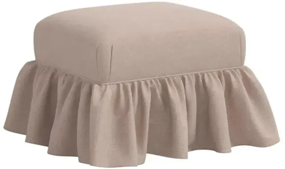 June Ottoman - Linen - Gray