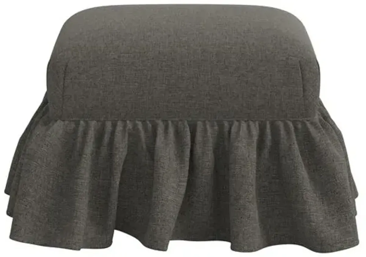 June Ottoman - Linen - Gray