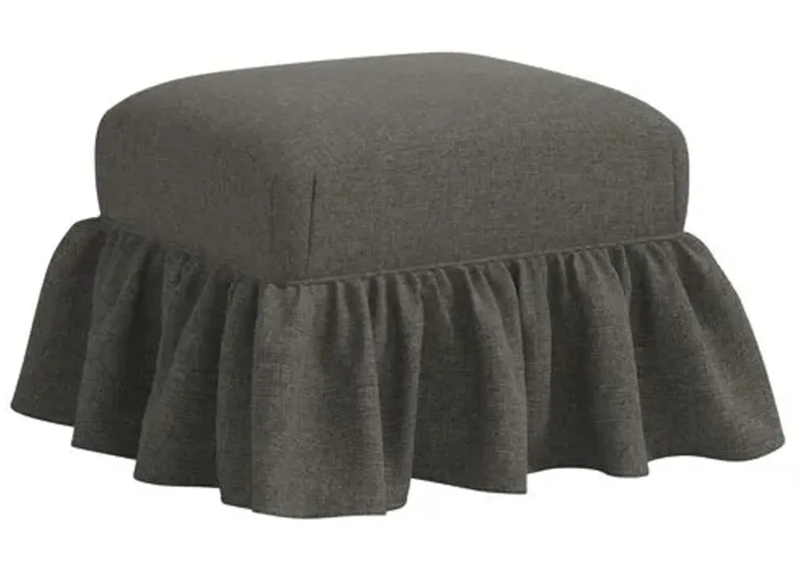 June Ottoman - Linen - Gray