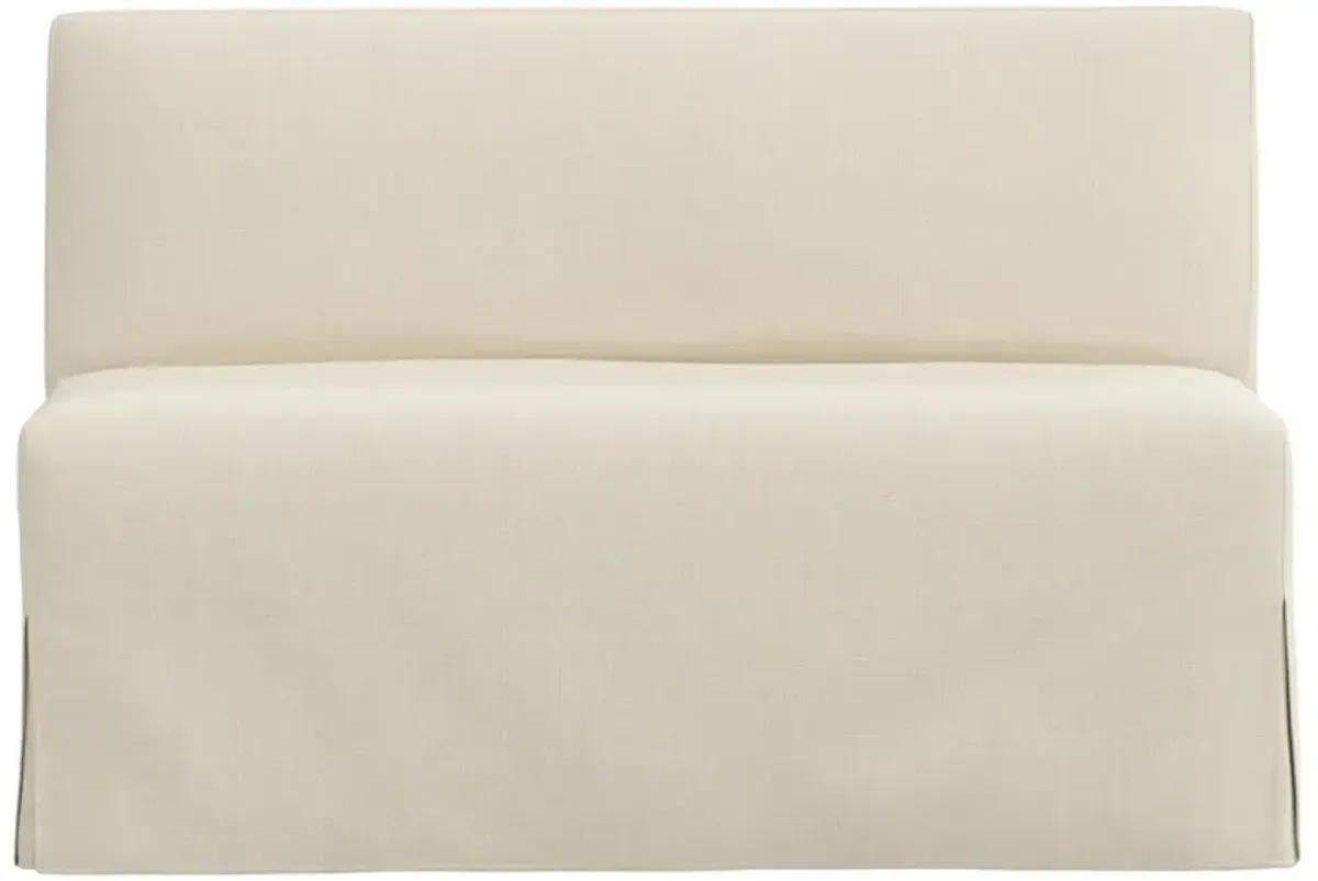 Lindy Slipcover Dining Banquette, Linen