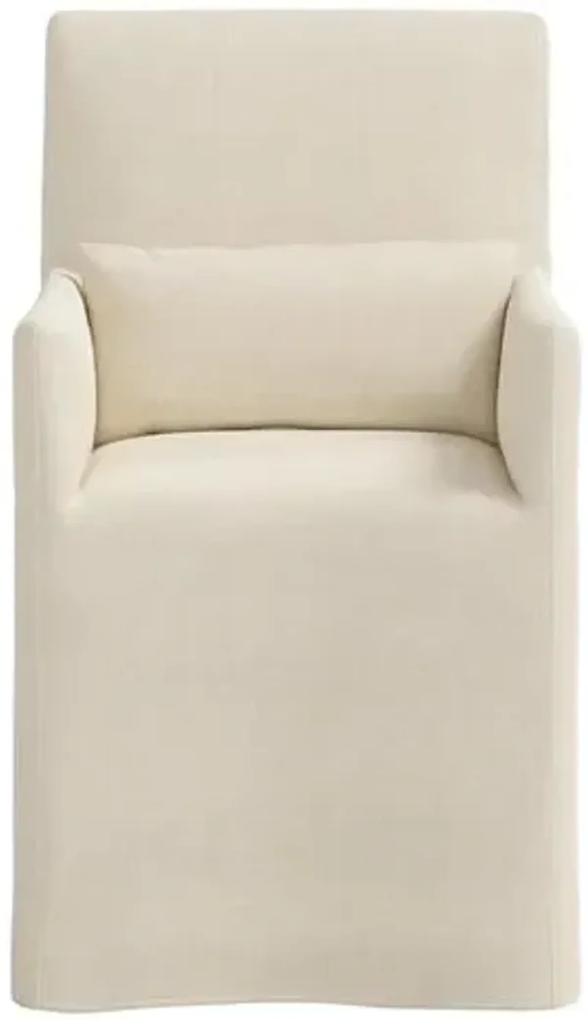 Lindy Slipcover Dining Arm Chair - Linen - Ivory