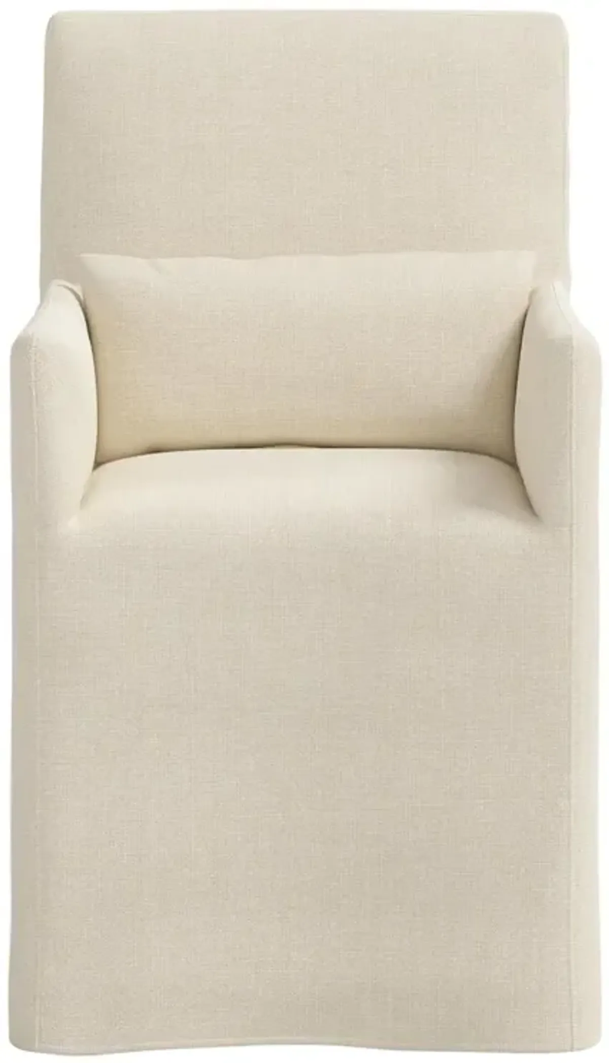 Lindy Slipcover Dining Arm Chair, Linen