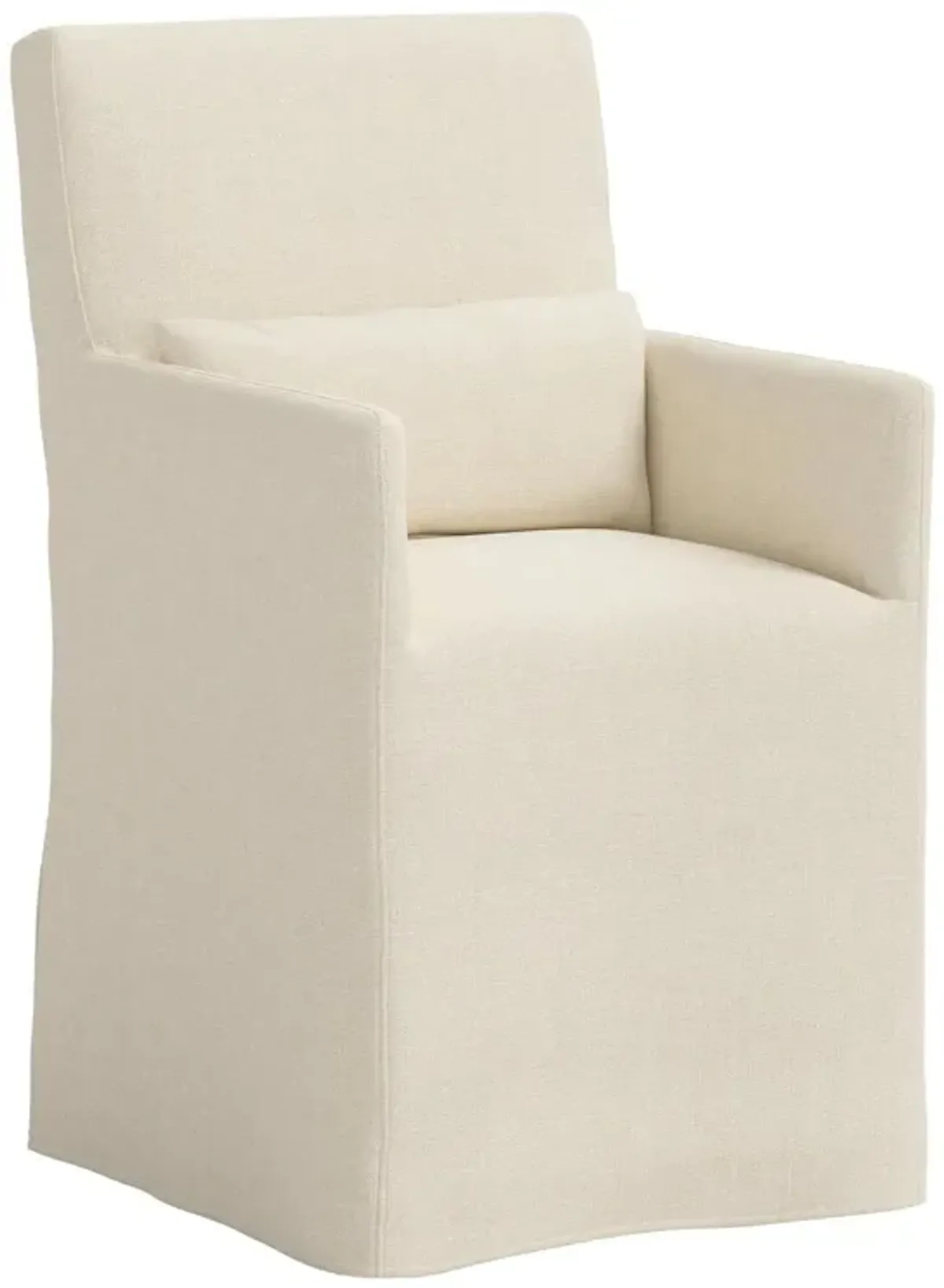 Lindy Slipcover Dining Arm Chair, Linen
