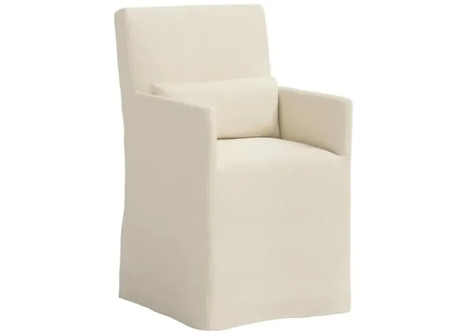 Lindy Slipcover Dining Arm Chair - Linen - Ivory