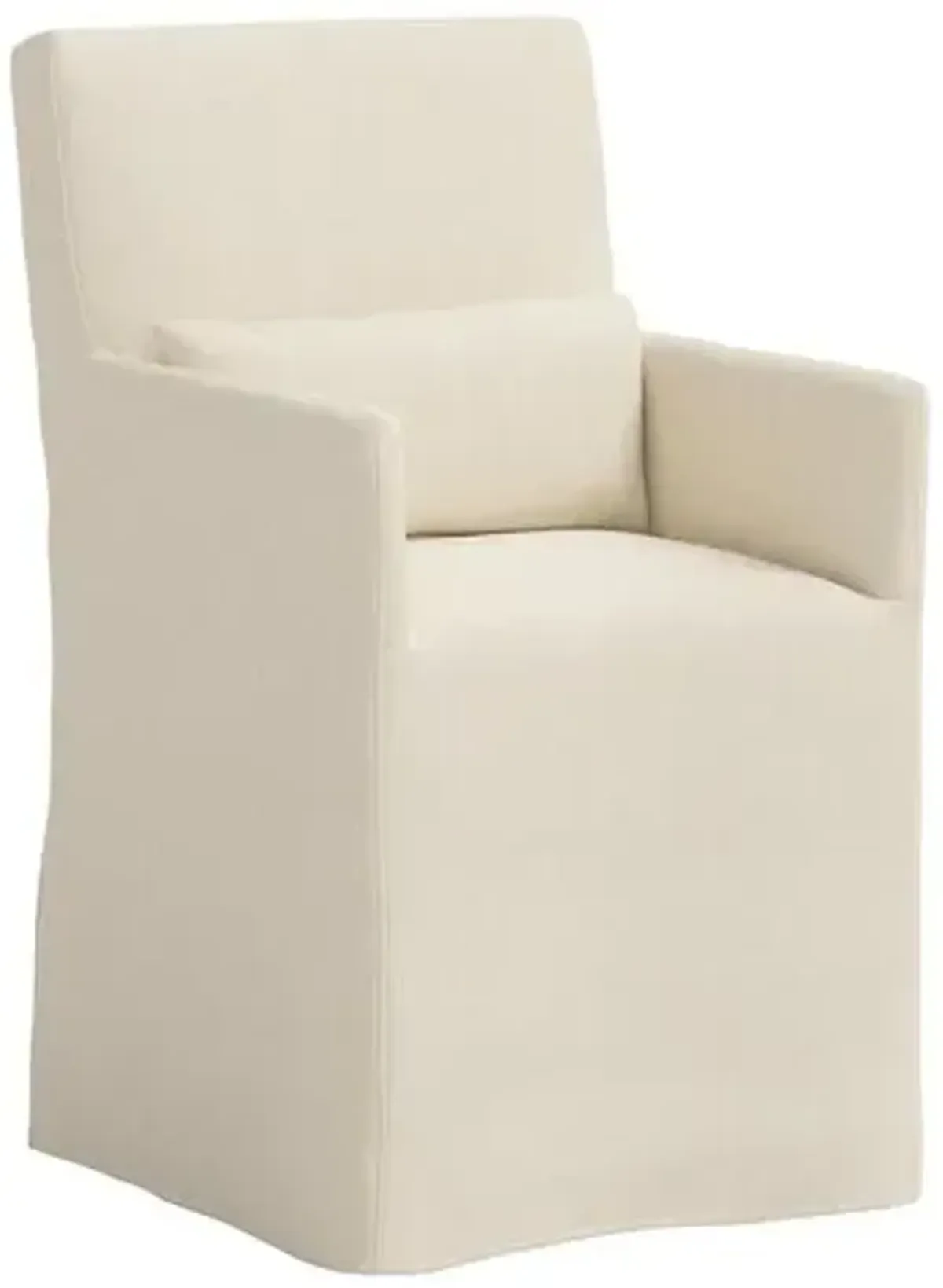 Lindy Slipcover Dining Arm Chair - Linen - Ivory