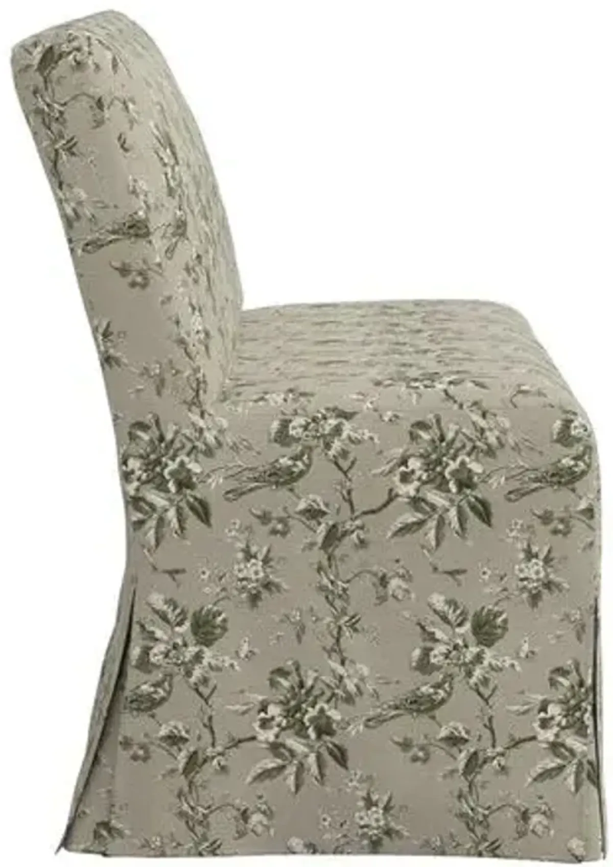 Lindy Slipcover Dining Banquette - Michigan Bird Toile - Green