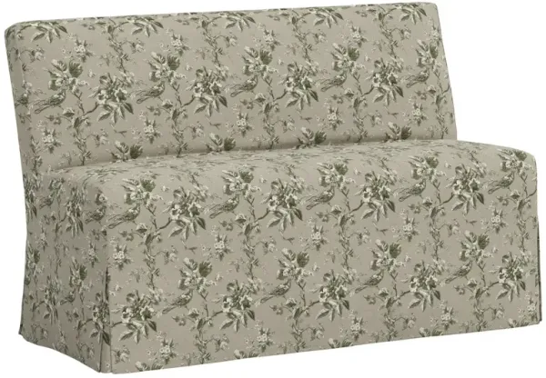 Lindy Slipcover Dining Banquette, Michigan Bird Toile