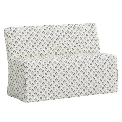 Lindy Slipcover Dining Banquette - Francie - Blue