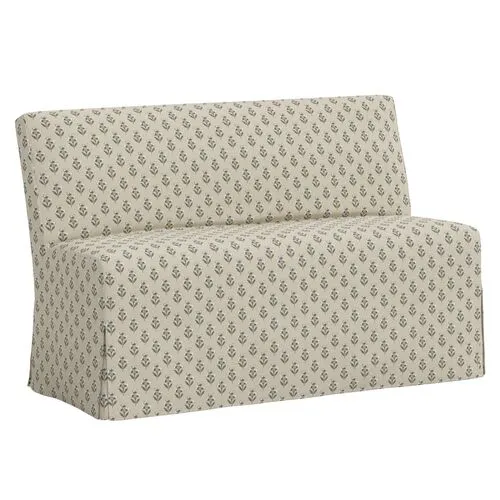 Lindy Slipcover Dining Banquette - Francie - Green