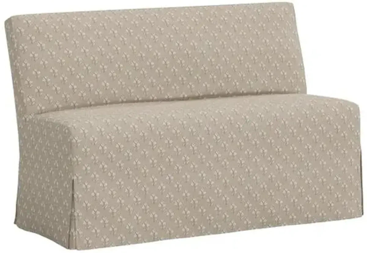 Lindy Slipcover Dining Banquette - Francie - Brown