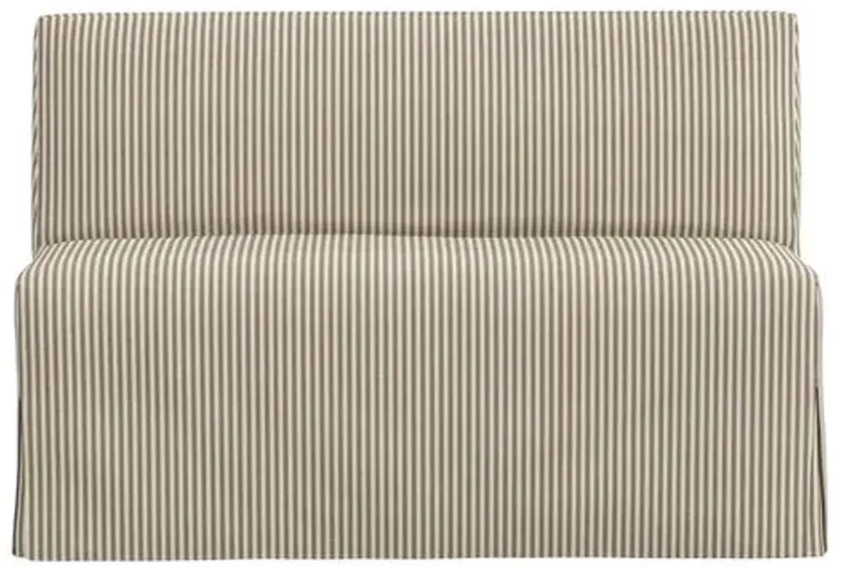 Lindy Slipcover Dining Banquette - Jane Stripe - Brown