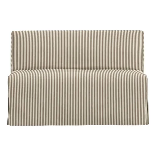 Lindy Slipcover Dining Banquette - Jane Stripe - Brown