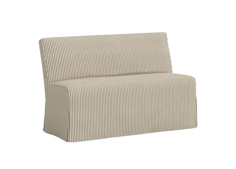 Lindy Slipcover Dining Banquette - Jane Stripe - Brown