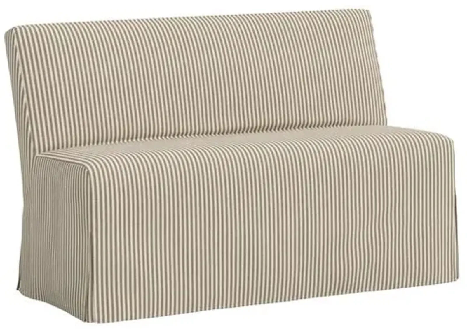 Lindy Slipcover Dining Banquette - Jane Stripe - Brown