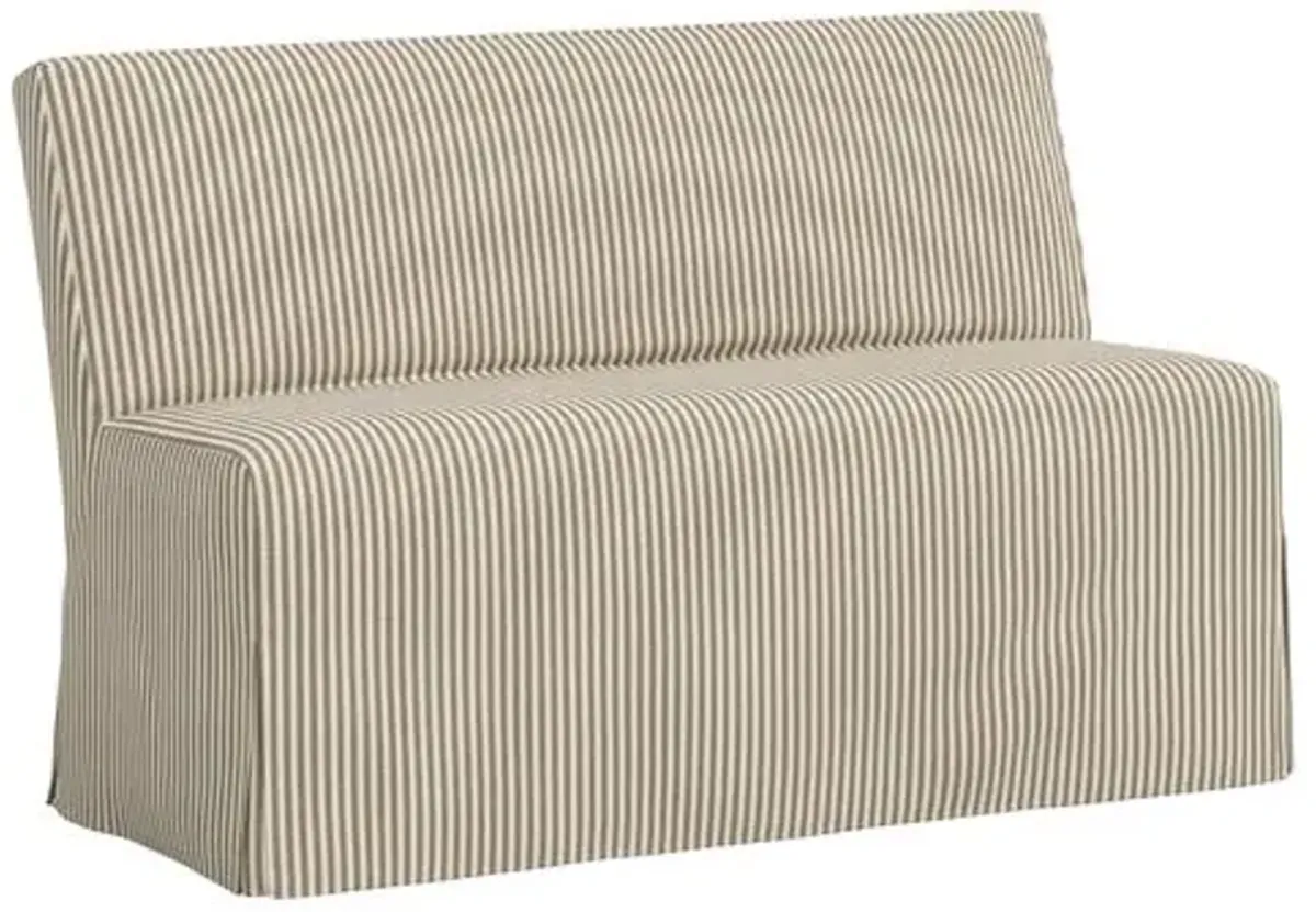 Lindy Slipcover Dining Banquette - Jane Stripe - Brown