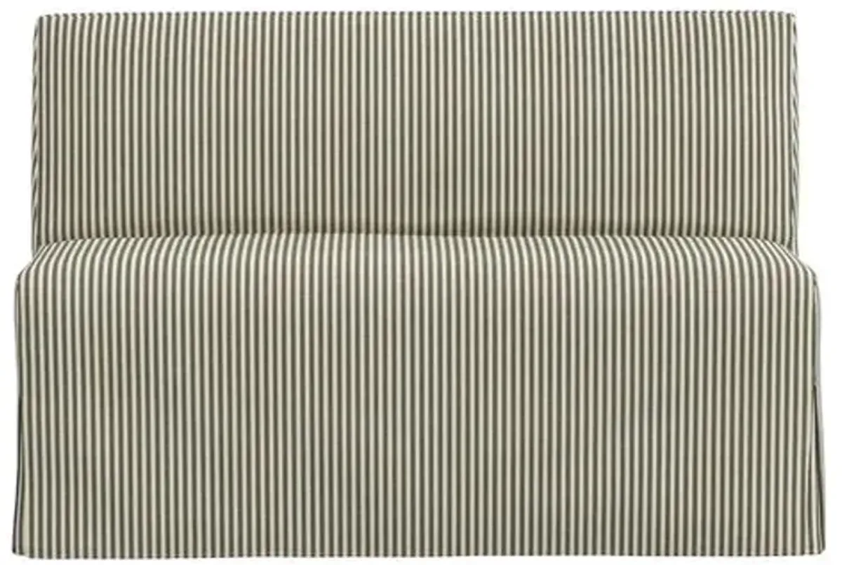 Lindy Slipcover Dining Banquette - Jane Stripe - Green