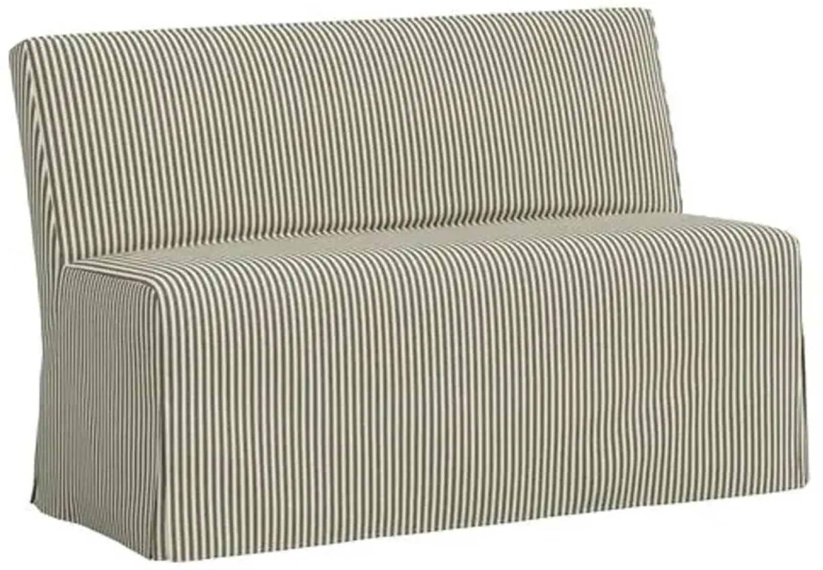 Lindy Slipcover Dining Banquette - Jane Stripe - Green